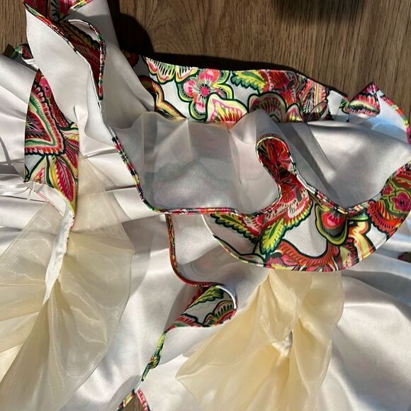 Helen O'Connor Cutout Voluminous paisley printed Crop Top Size 8 - Picture 4 of 6